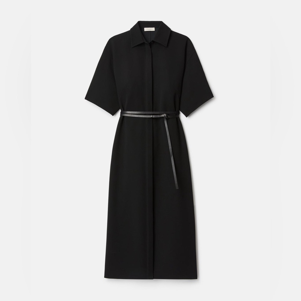 Lafayette 148 New York Elegant Black Midi Dress